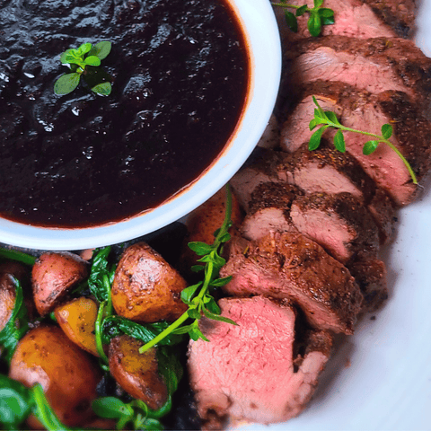 Grilled Elk Tenderloins with a Berry and  Balsamic Reduction - Jackson Hole Buffalo Meat