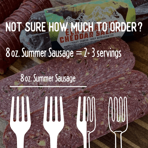 Elk Summer Sausage: Jalapeno Cheddar - Jackson Hole Buffalo Meat
