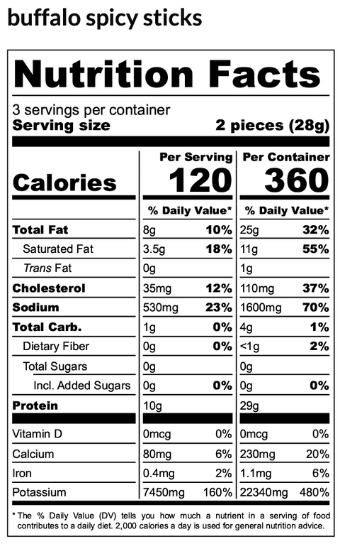 Buffalo Spicy Sticks 3oz