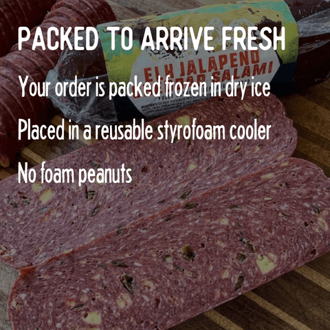Elk Summer Sausage: Jalapeno Cheddar - Jackson Hole Buffalo Meat