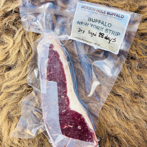 Buffalo Dry Aged NY Strip 16 - 18oz - Jackson Hole Buffalo Meat