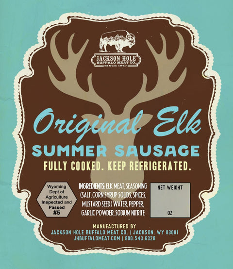 Elk Summer Sausage: Original - Jackson Hole Buffalo Meat