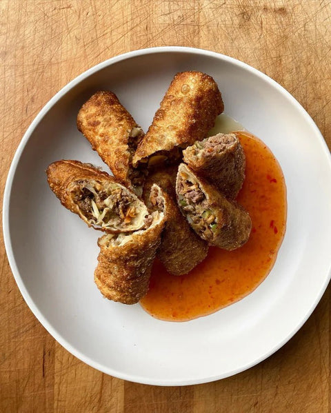 Elk & Chanterelle Mushroom Egg Rolls - Jackson Hole Buffalo Meat