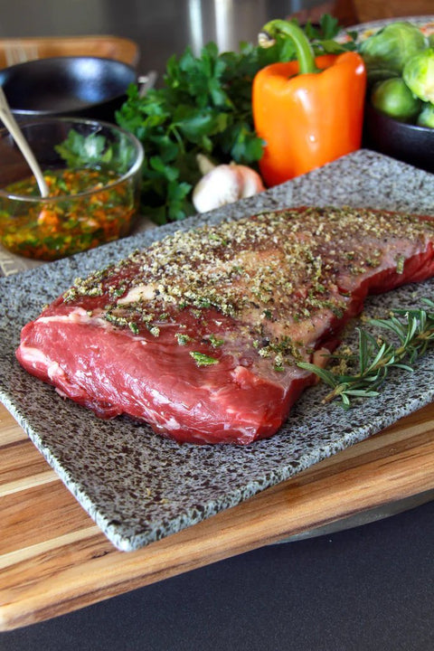 Buffalo Tri Tip with Bell Pepper Chimichurri - Jackson Hole Buffalo Meat