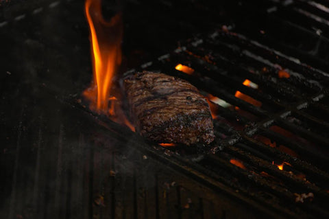 Elk Steak on grill 