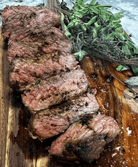 Pan Seared Buffalo NY Strip Steak - Jackson Hole Buffalo Meat