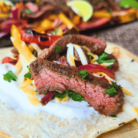 Grilled Bison Skirt Steak Fajitas